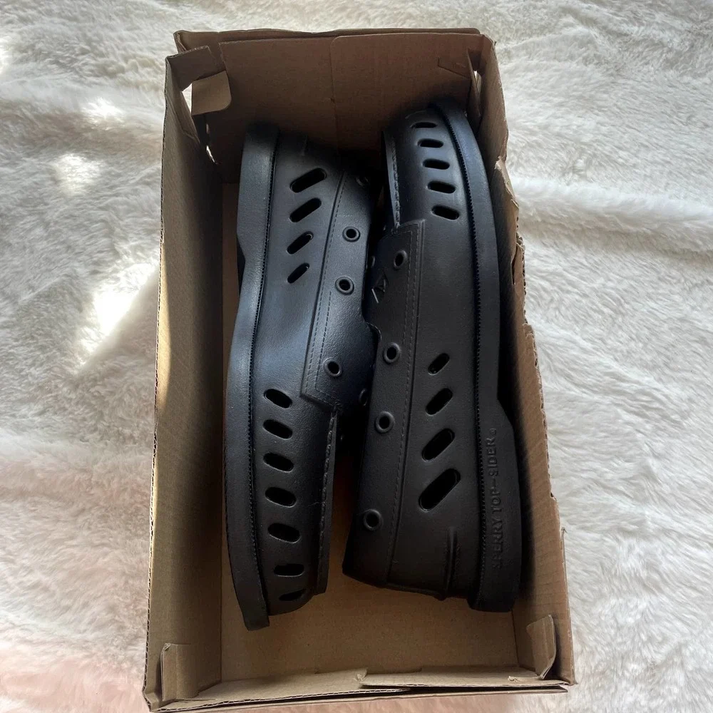 new sperry black a/o float flooded slip on shoes size 7